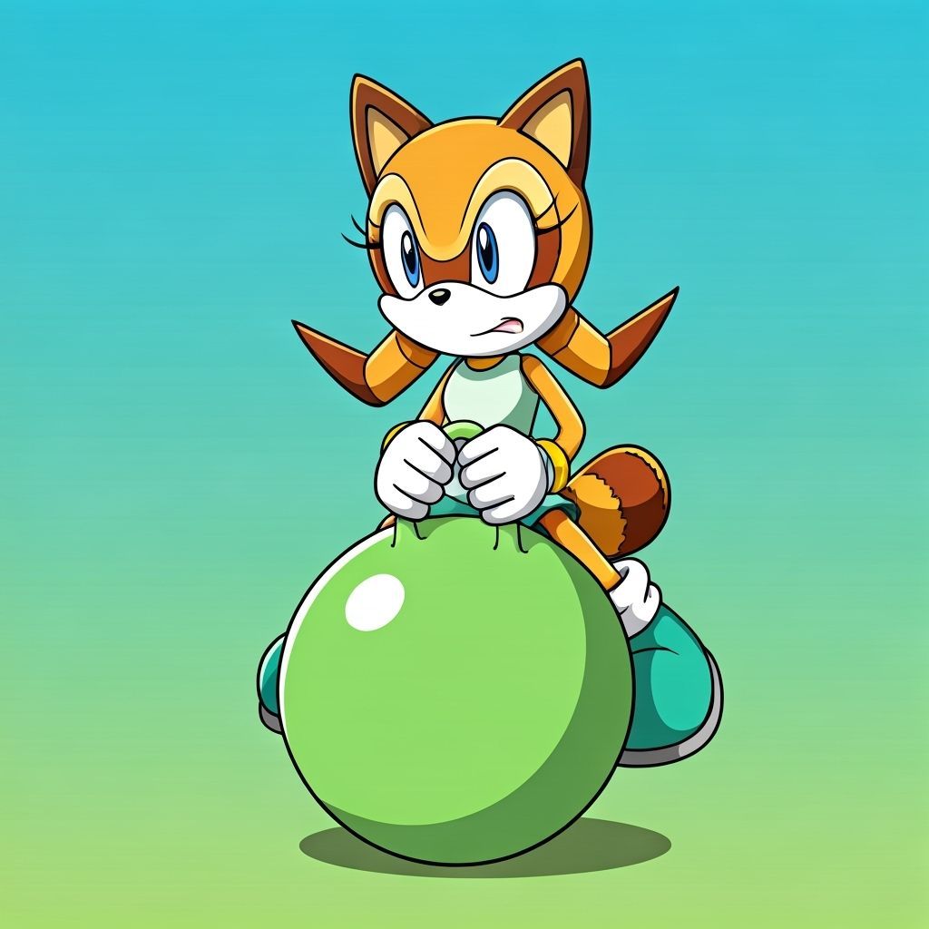 Marine the Raccoon Bounces on Hopper Ball in Cartoon Style