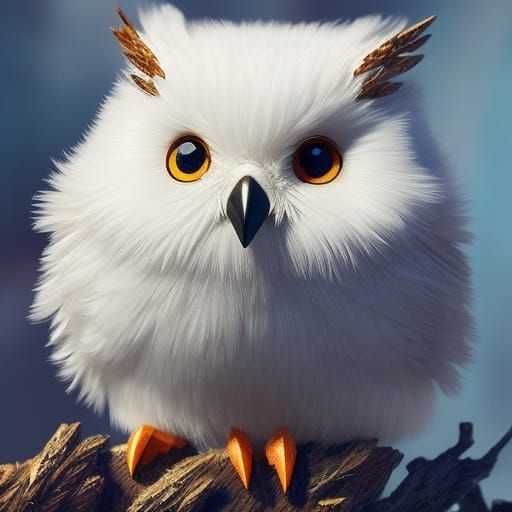 Detailed Owl Portrait in Jungle Scene