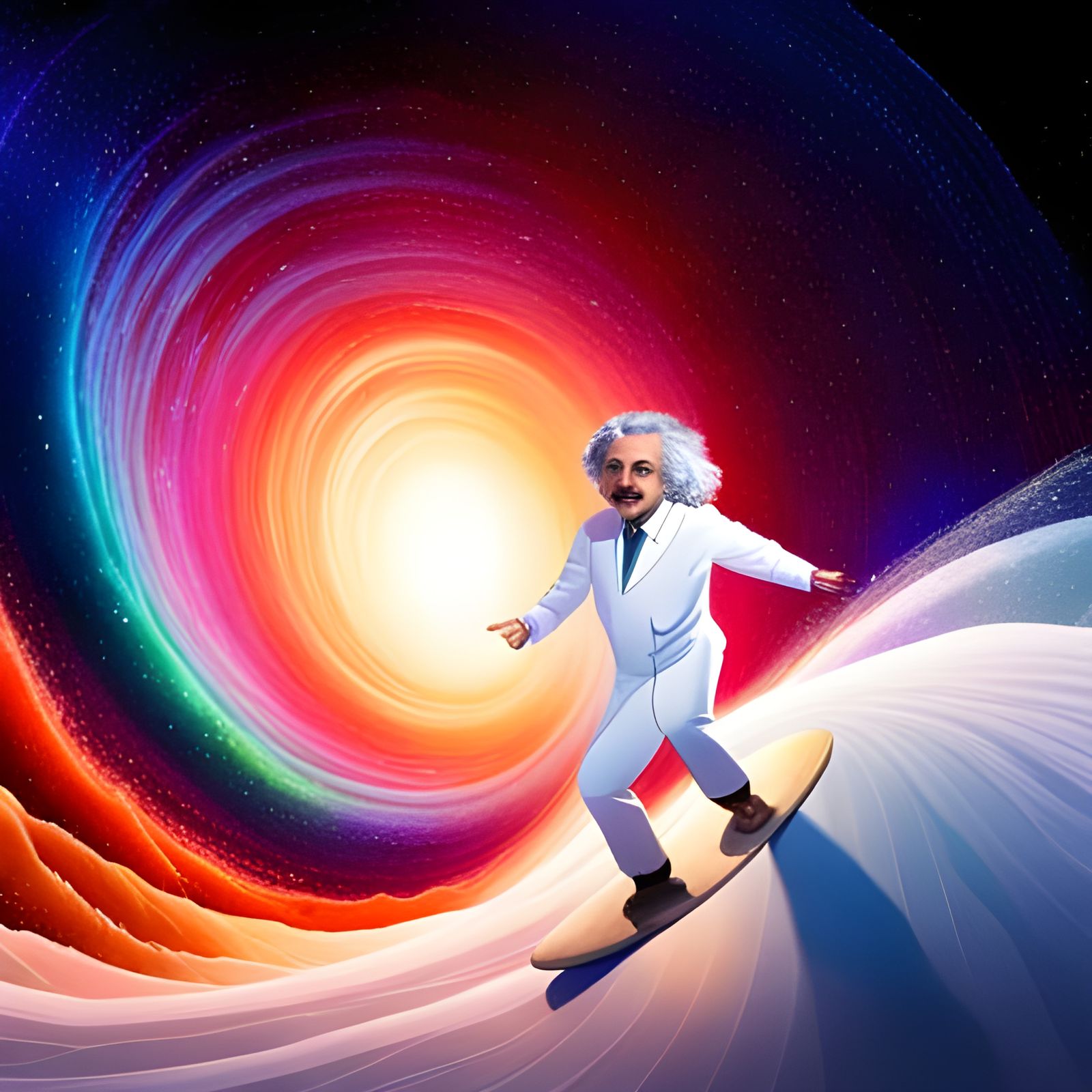 Einstein Surfing a Rainbow Wave Through the Galaxy