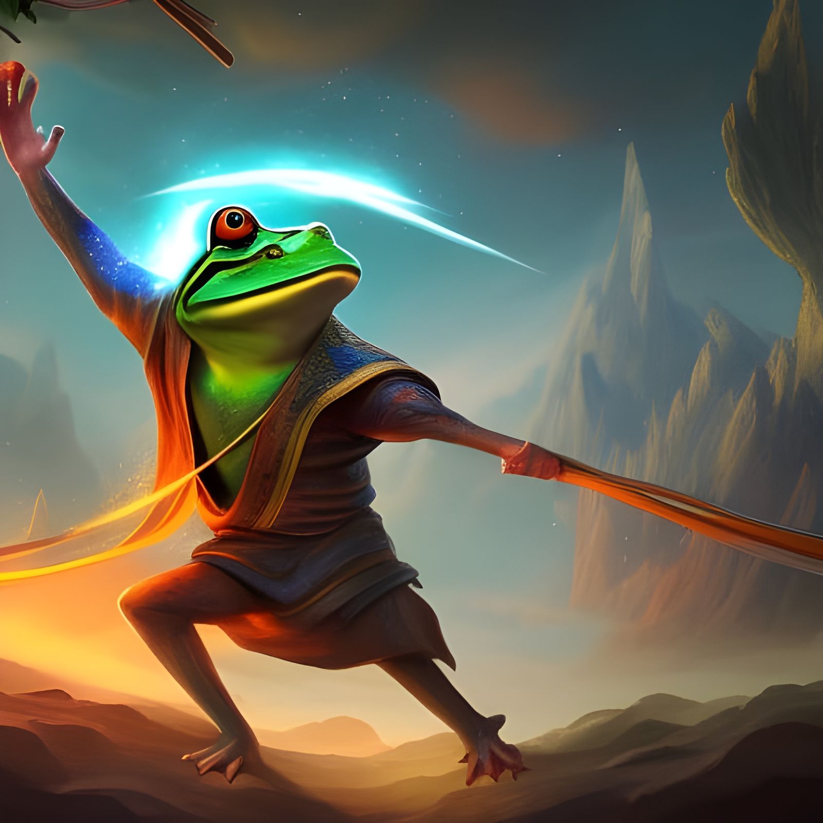Martial artist frog