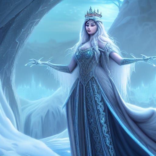 Ice Queen Portrait in Detailed Matte Painting