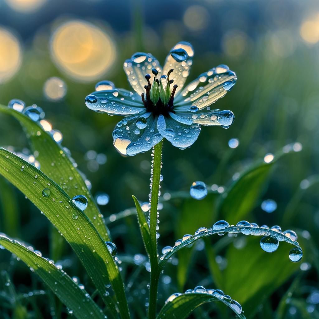 Dewdrop Flower in Morning Light
