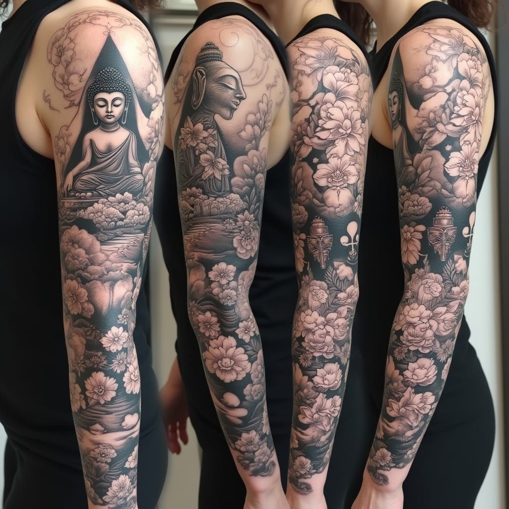 Ancient Mysticism Meets Spiritual Harmony in Black and White...