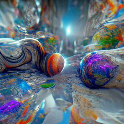 Abstract Multiverse Inside Marble, Filmic HDR Render