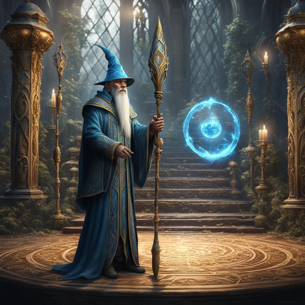 High Elf Divination Wizard with Staff