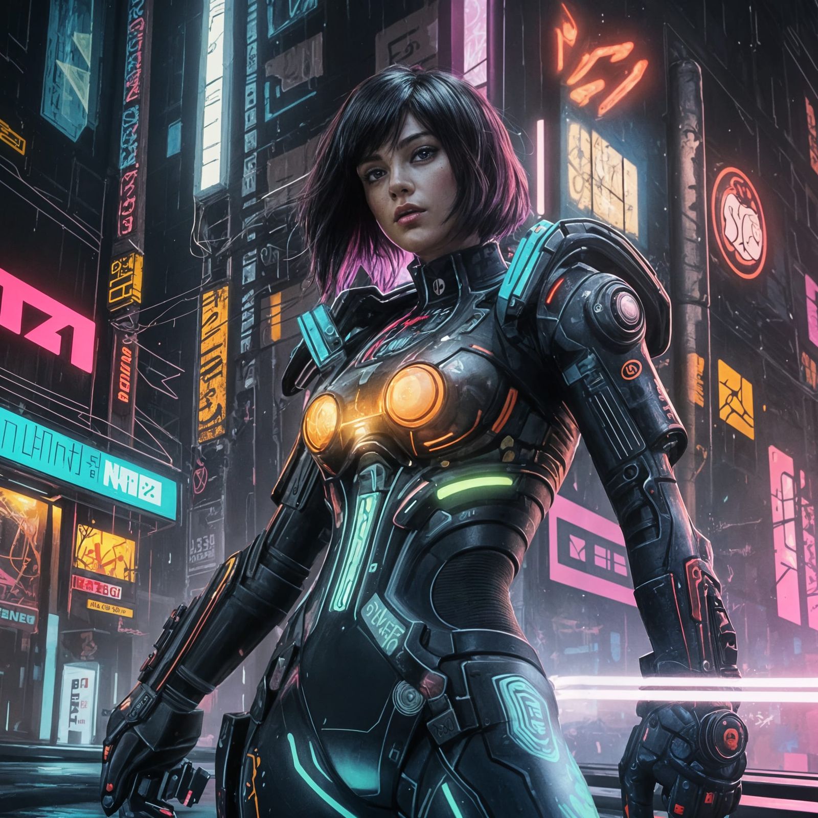 Cyberpunk Girl Nintendo Switch Console