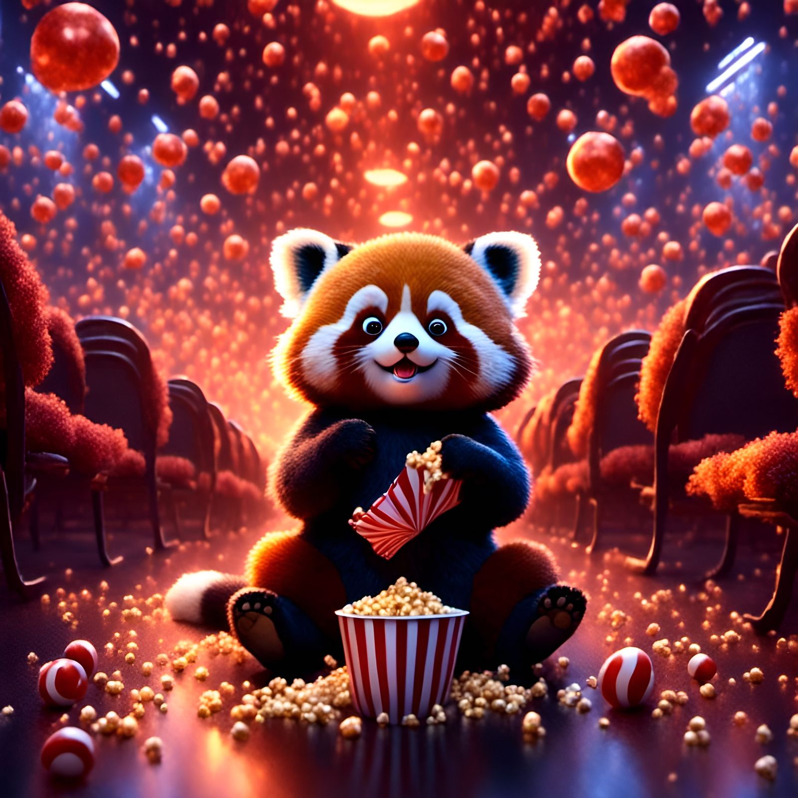 Red Panda at the Cinema: Digital Art