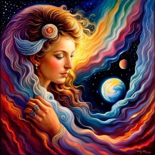 Stardust Nebula Painting Inspired by Josephine Wall