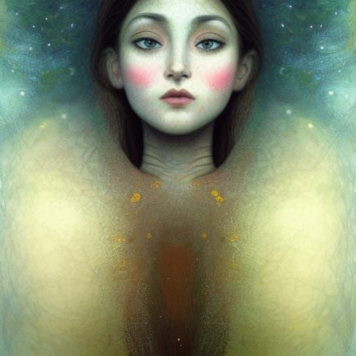 Ethereal Portrait of a Woman Amongst the Stars