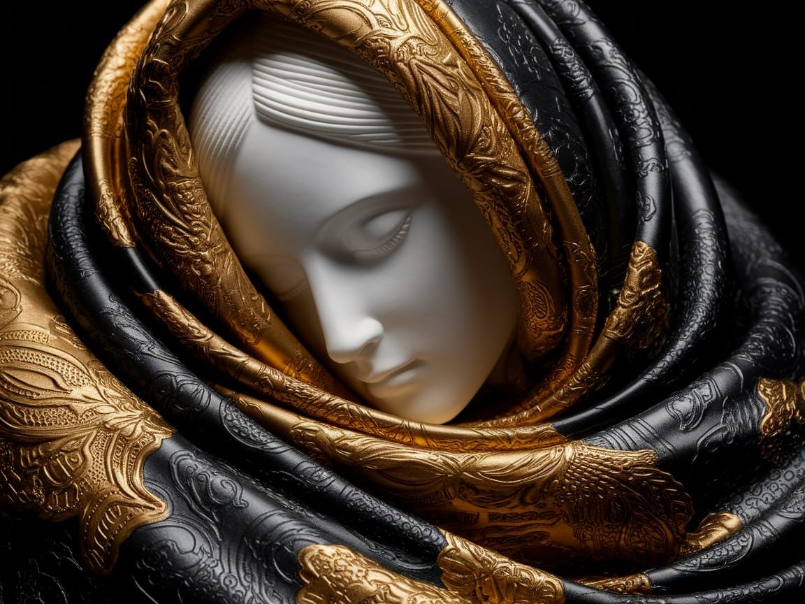 Elegant Figure in Luxurious Fabrics