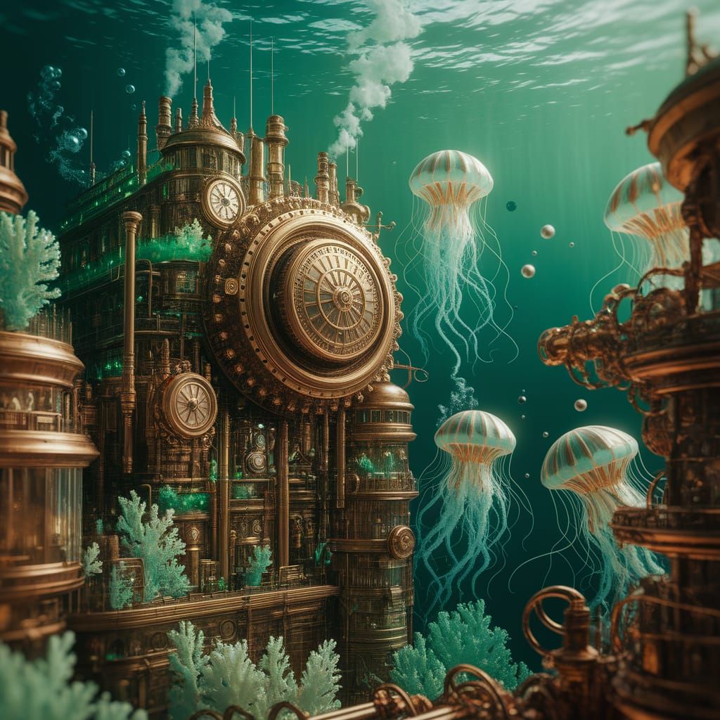 Steampunk water city