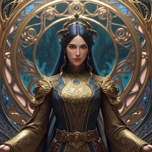 Ornate Clydesdale Horse Figurine in Art Nouveau Style