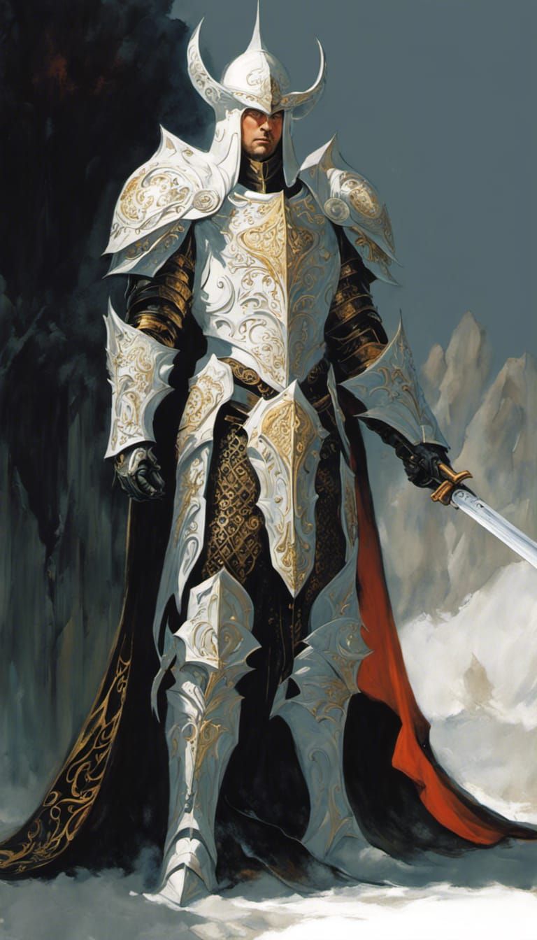 Sauron in Ornate Elvish Armor, Tolkien Art