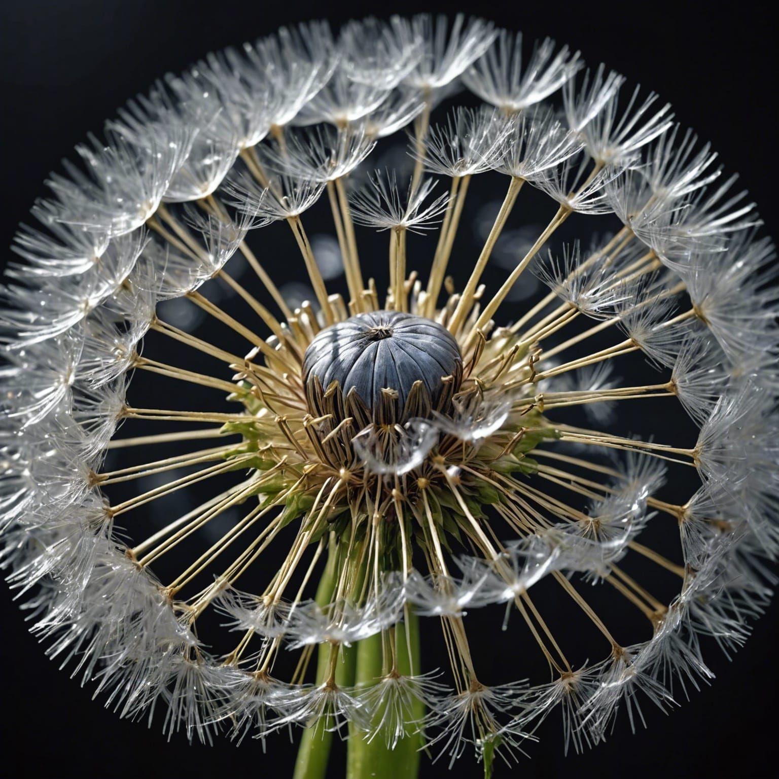 Crystal Dandelion in Hyperrealistic Style