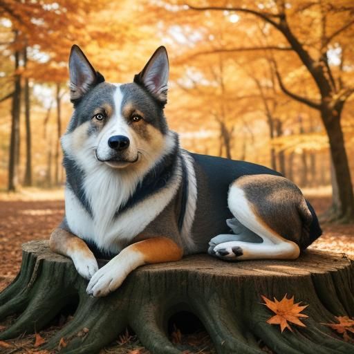 Cinematic Portrait of Dog in Autumnal Setting