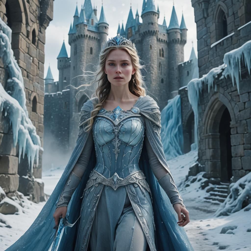Ice Princess Warrior at Frozen Castle