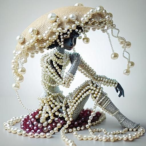 Girl with Hair of Pearls: Ethereal Portrait