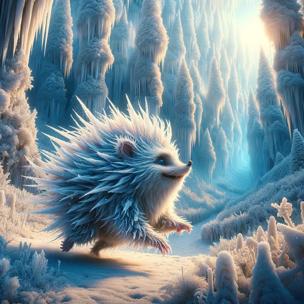Frost Hedgehog in Epic Fantasy Digital Matte Painting