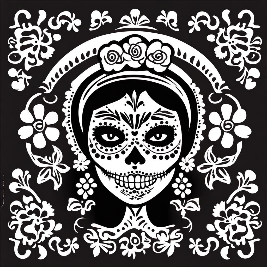 Catrina Mexicana Stencil Art