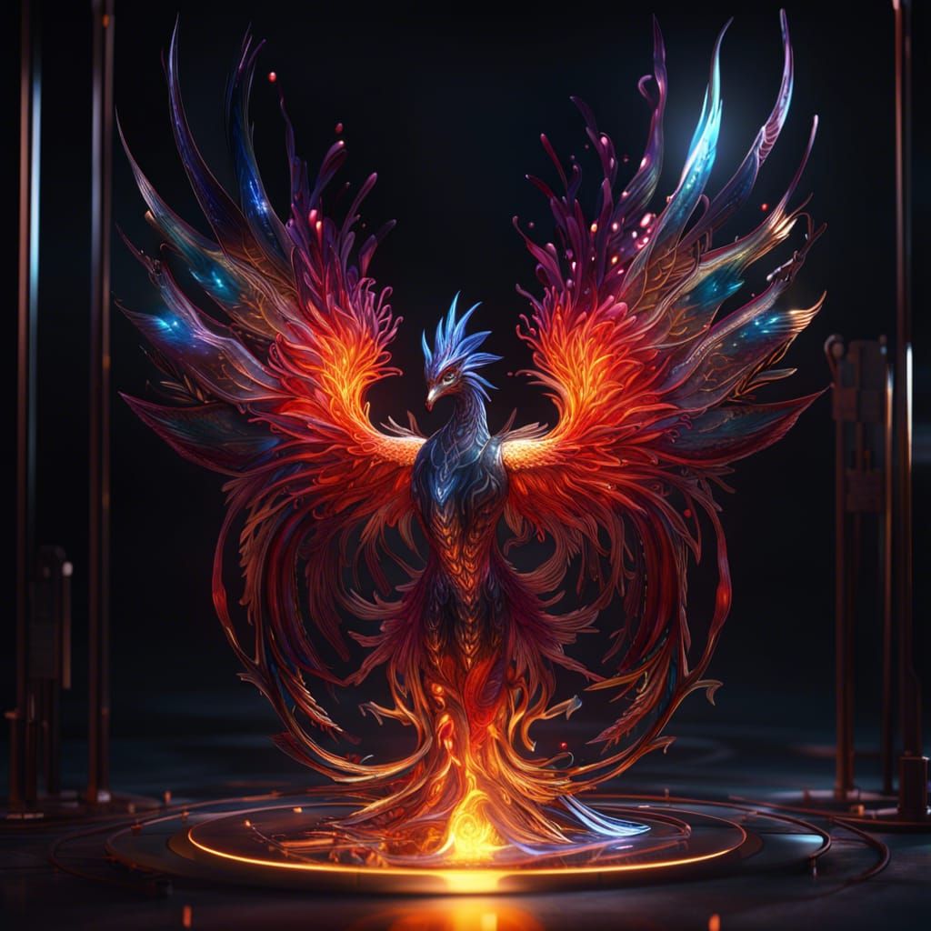 Glass Phoenix: Dark Fantasy Concept Art