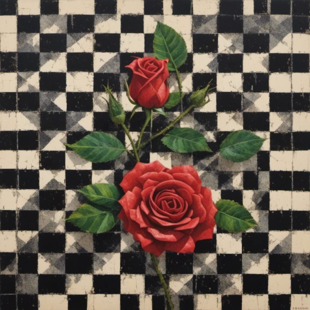 Checkered Rose: A Novel AI-Generated Floral Design
