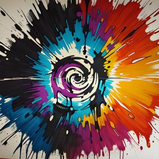Vibrant Abstract Graffiti Art in Expressionist Style