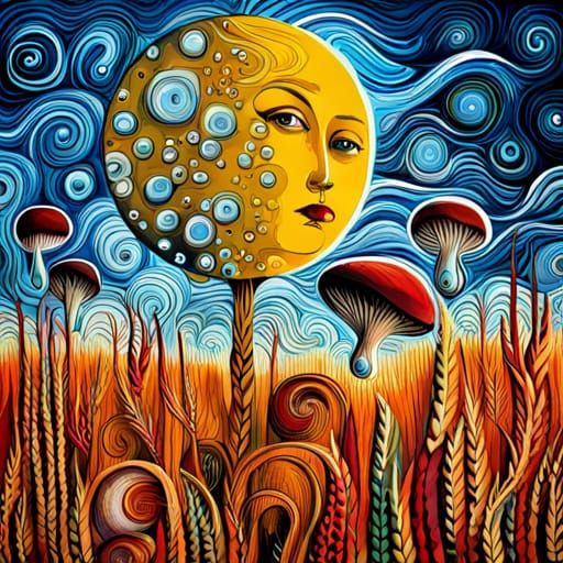 Colorful Bubbles Float in the Air: Mixed Media Painting