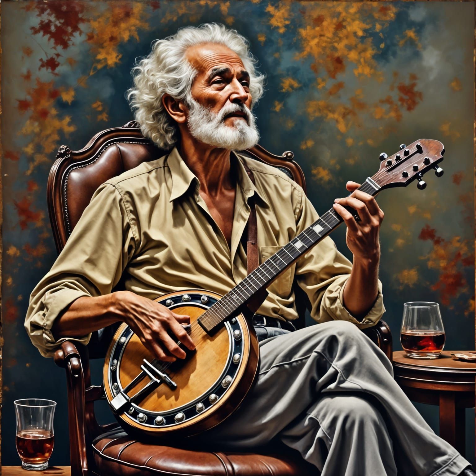 Old Curt's Carefree Days in Neo-Impressionist Oil