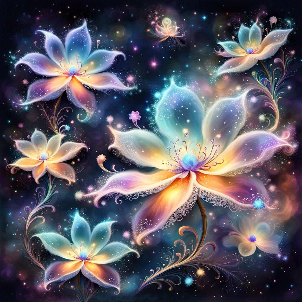 Cosmic Flowers: Galaxies in a Tatting Structure