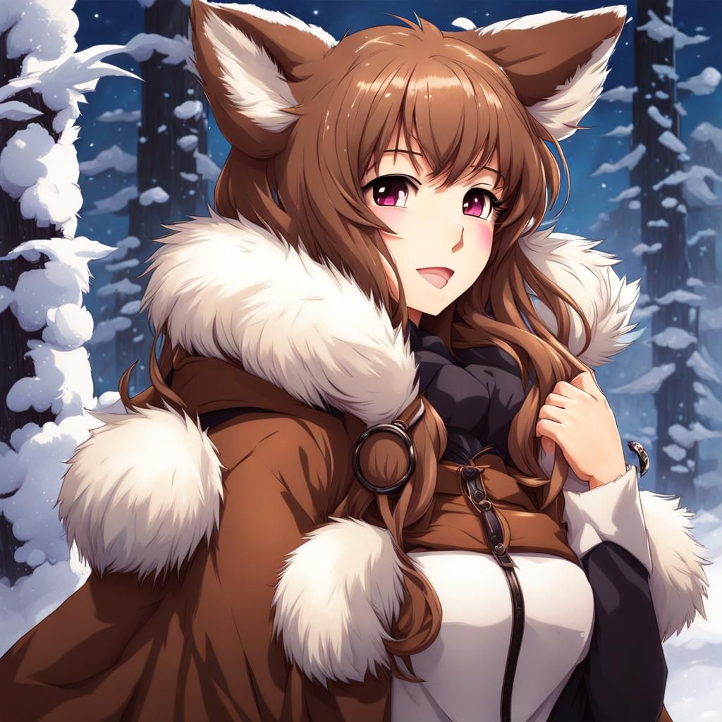 Anime Style Thick Fur Coat Key Visual