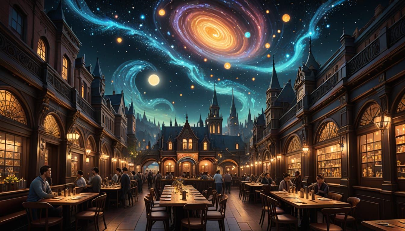 Epic Nightlife at NightCafe: A Hyperrealistic Digital Painti...