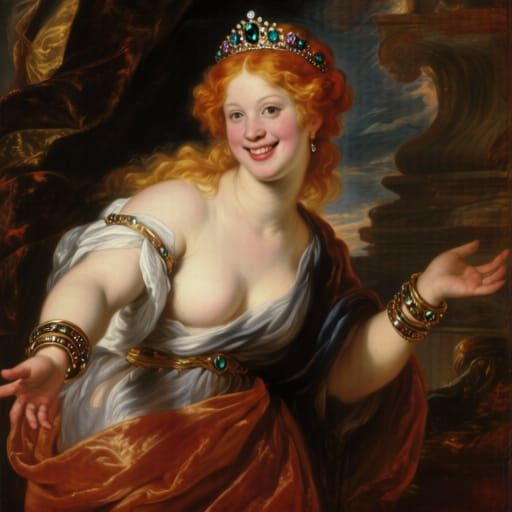 Rubens-Inspired Portrait of a Seductive Woman
