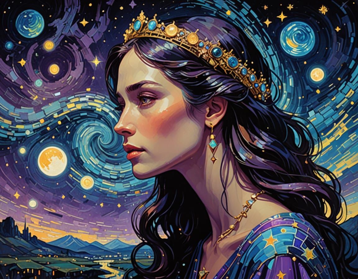 Enchanted Goddess in Iridescent Gold