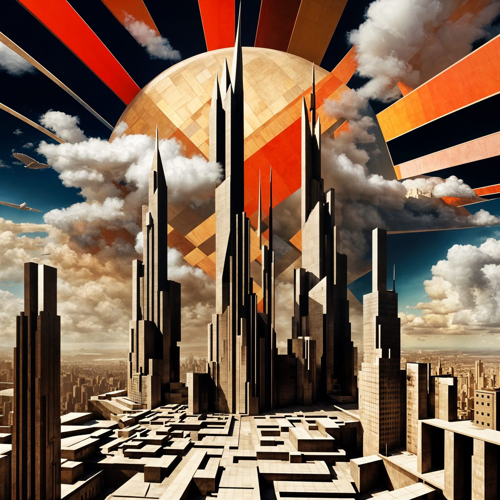 Dystopian Cityscape of Picasso Fractals in 8K