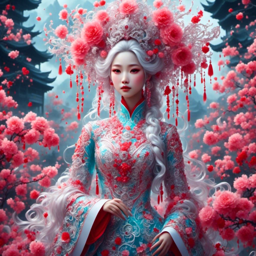 Chinese Bride in 18th Century Wedding Dress