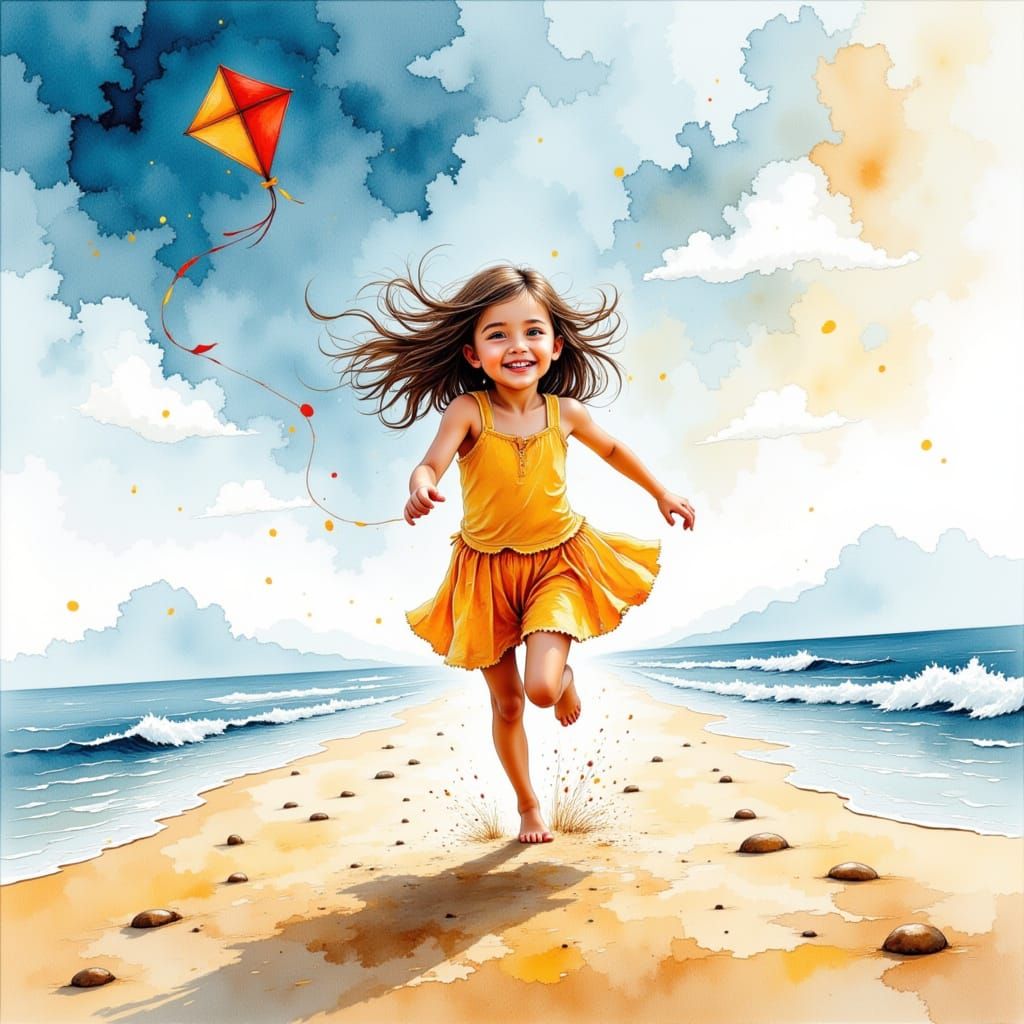 Such a thrill to fly a kite on the beach!