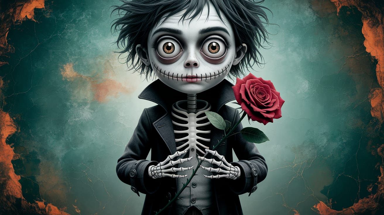 Ethereal Beauty with a Haunting Smile