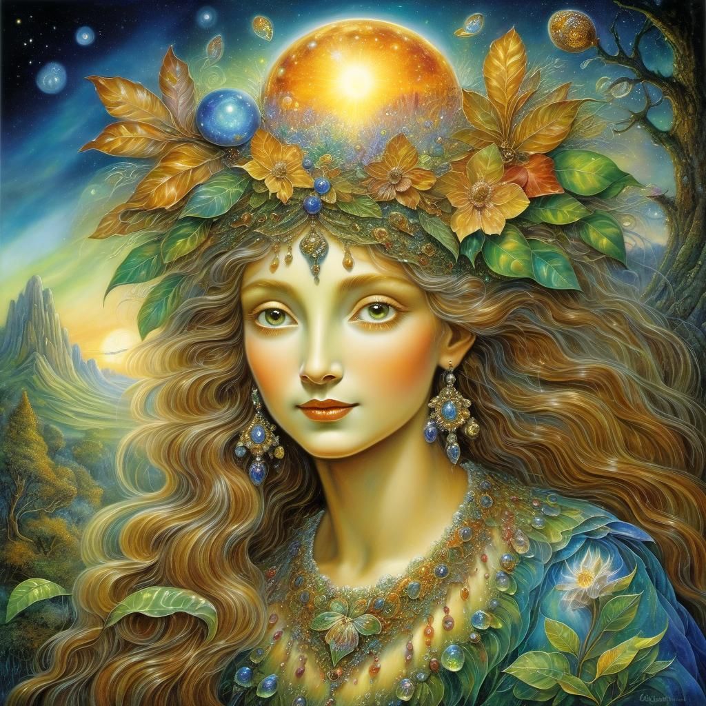 Ethereal Woman Portrait in Visionary Art Style