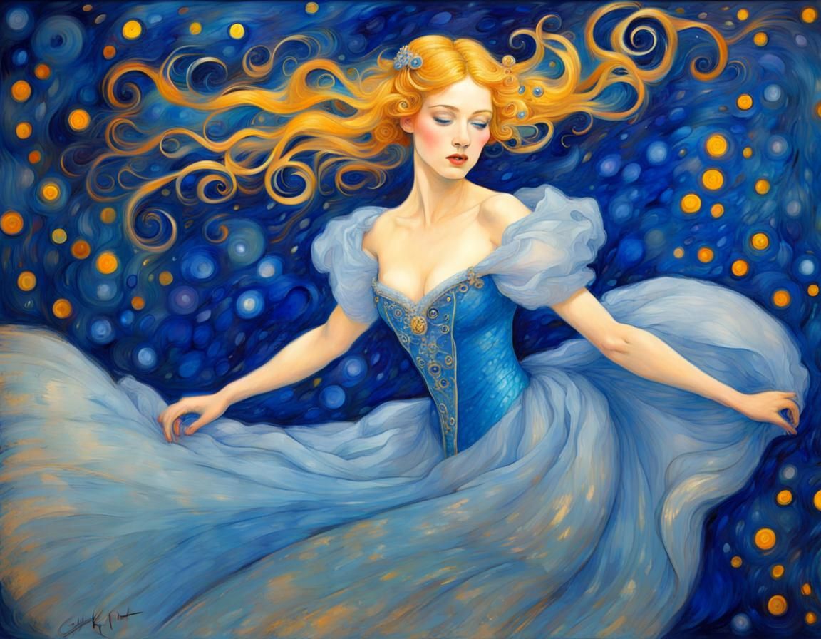 Ethereal Blue Cinderella Inspired by Klimt