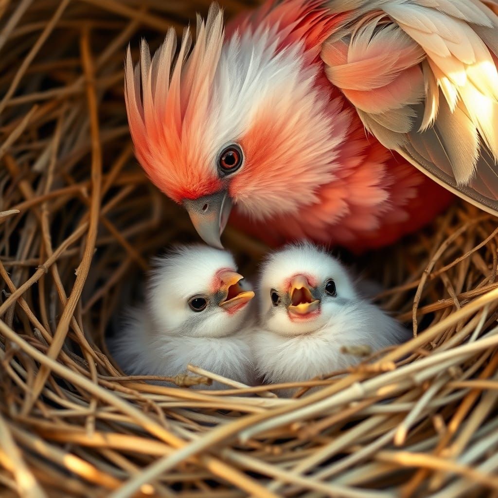 Galah, Bird Nest, Chicks