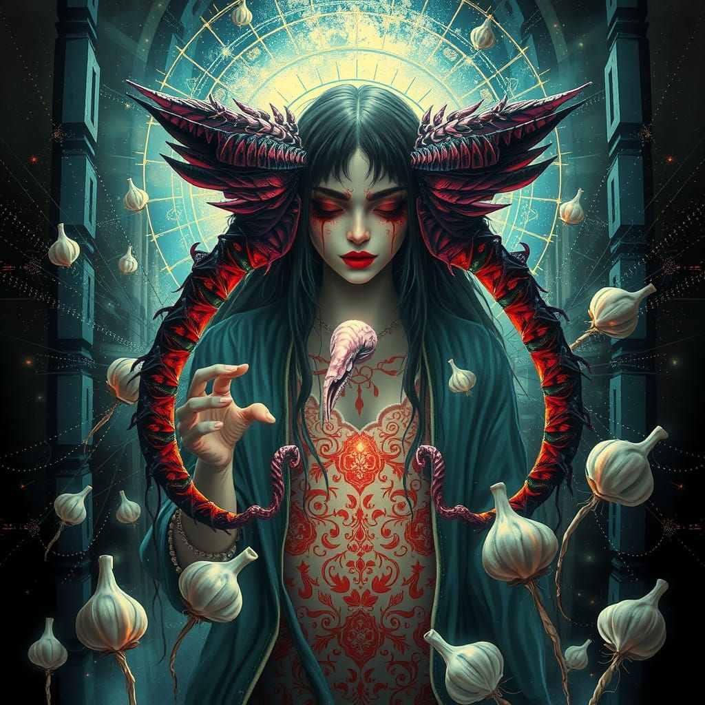 Surreal Dark Arts Sci-Fi Beauty: Holographic Astral Illustra...
