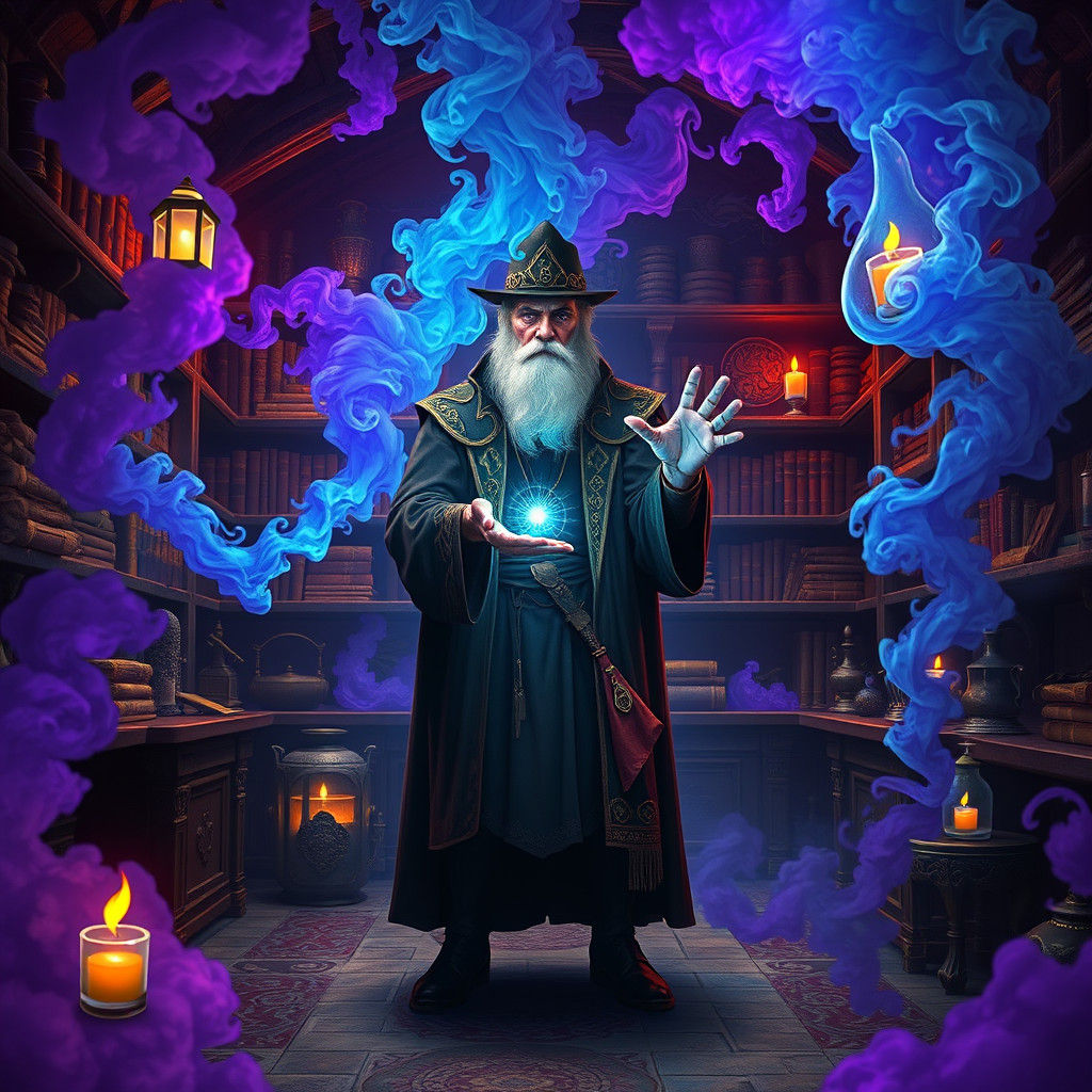 Alchemist Harnessing the Force in Surreal Laboratory
