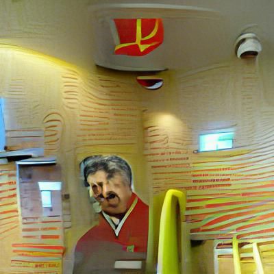 Stalin at McDonald's: A Surrealistic Juxtaposition