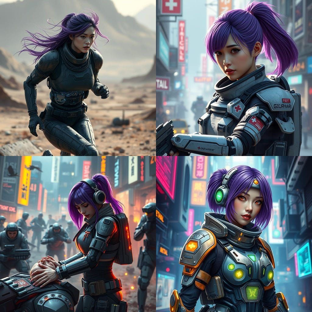 Violet Warrior in Sci-Fi Action