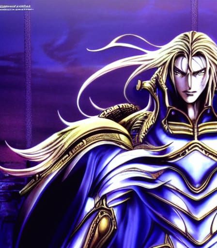 Alucard Golden Armor 3D Animation Portrait