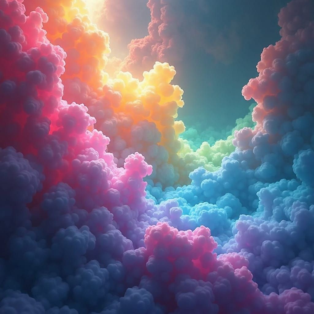 Iridescent Space Crystals in Dreamlike Celestial Expanse