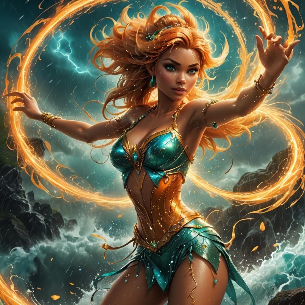 Tinkerbell Commands a Hurricane: Fantasy Concept Art