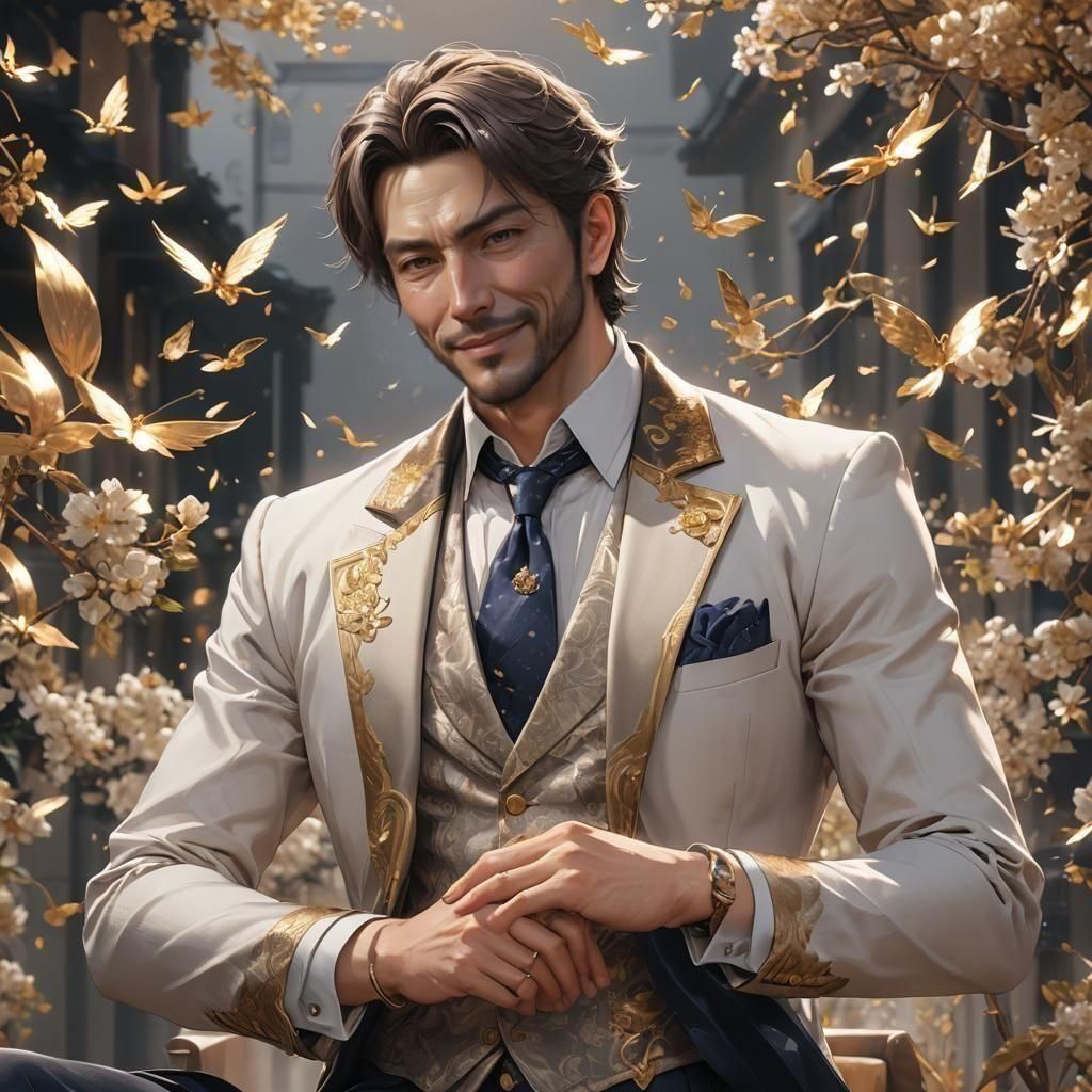 Handsome Rich Man: 3D Anime Art Portrait