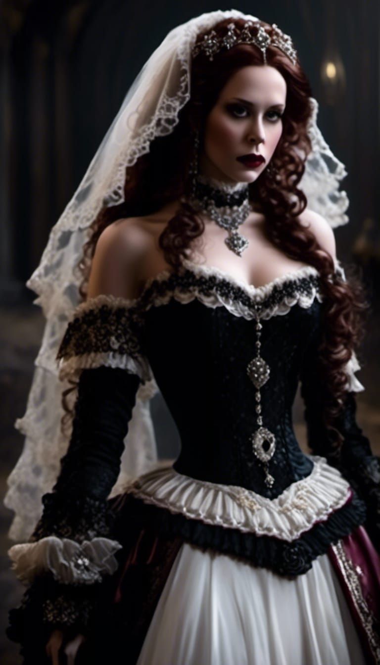 Victorian Vampire Bride in Dark Fantasy Style
