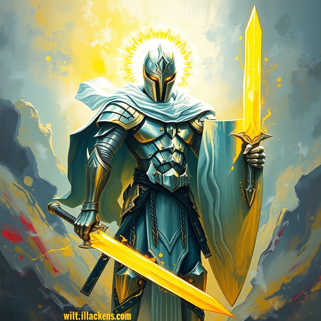 Warrior of Light in Semi-Abstract Battle Stance